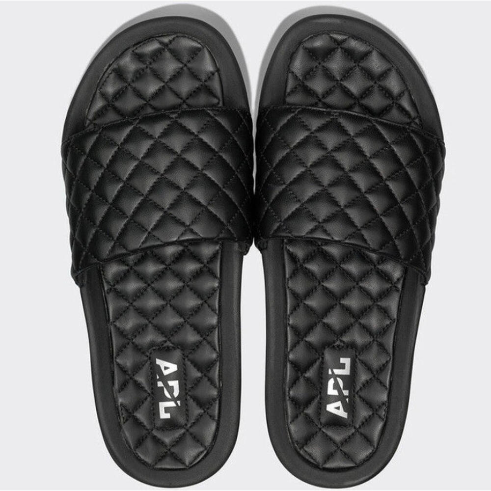 APL Size 5 Slides Black Quilted Nappa Leather NEW Athletic Propulsion Lab $199